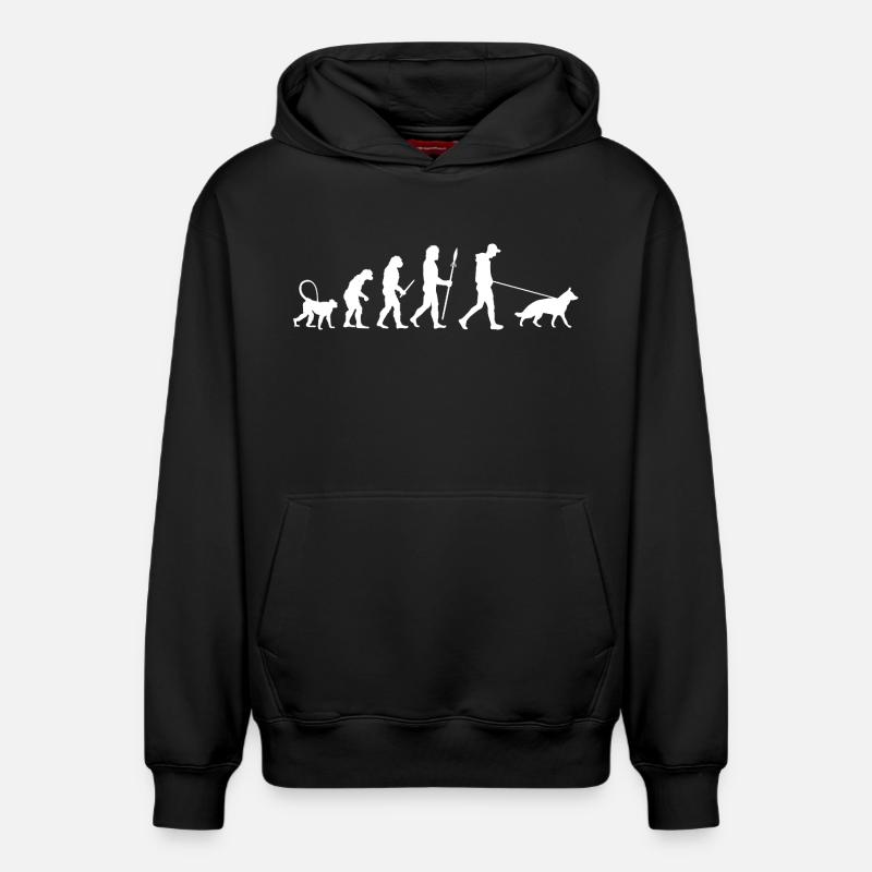 Evolution German Shepherd - Relaxed Unisex Organic Hoodie – by SPREAD - black