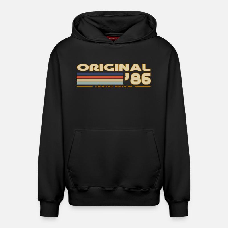 1986 - Sweat à capuche unisexe décontracté en coton biologique – de SPREAD - noir