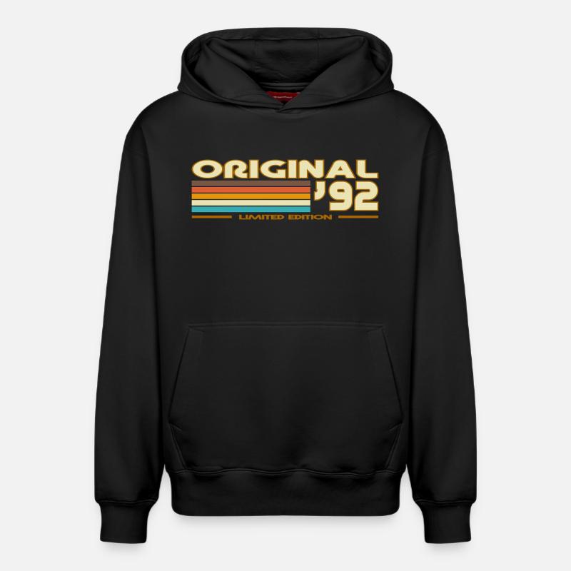 1992 - Sweat à capuche unisexe décontracté en coton biologique – de SPREAD - noir