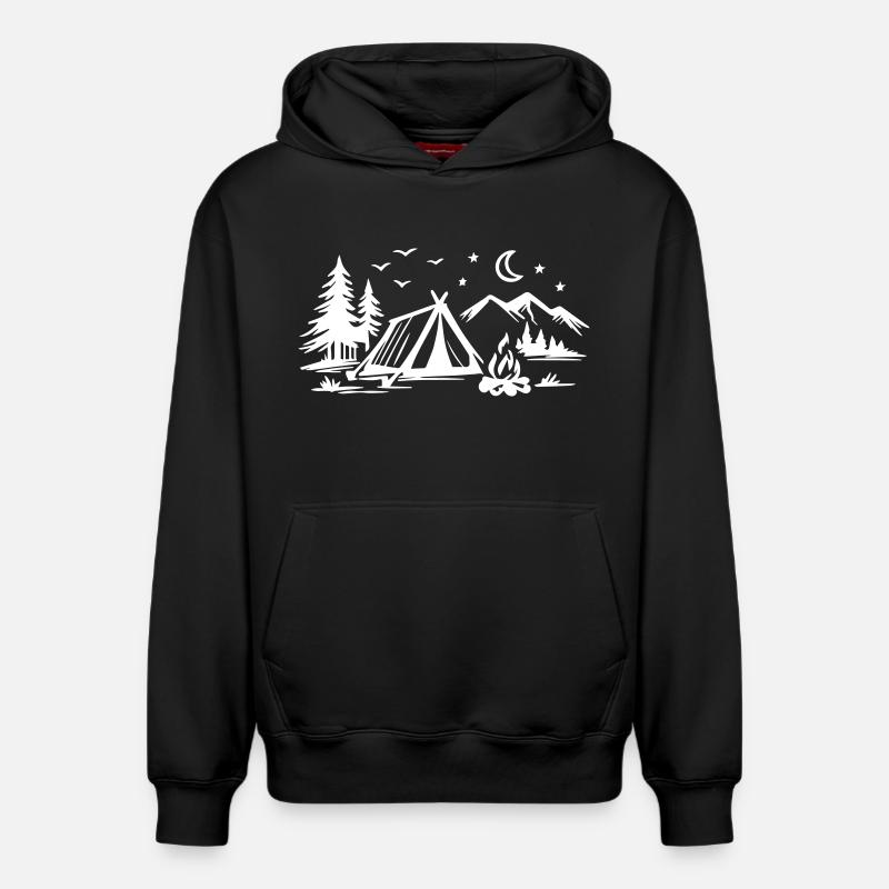Tente de camping - Sweat à capuche unisexe décontracté en coton biologique – de SPREAD - noir