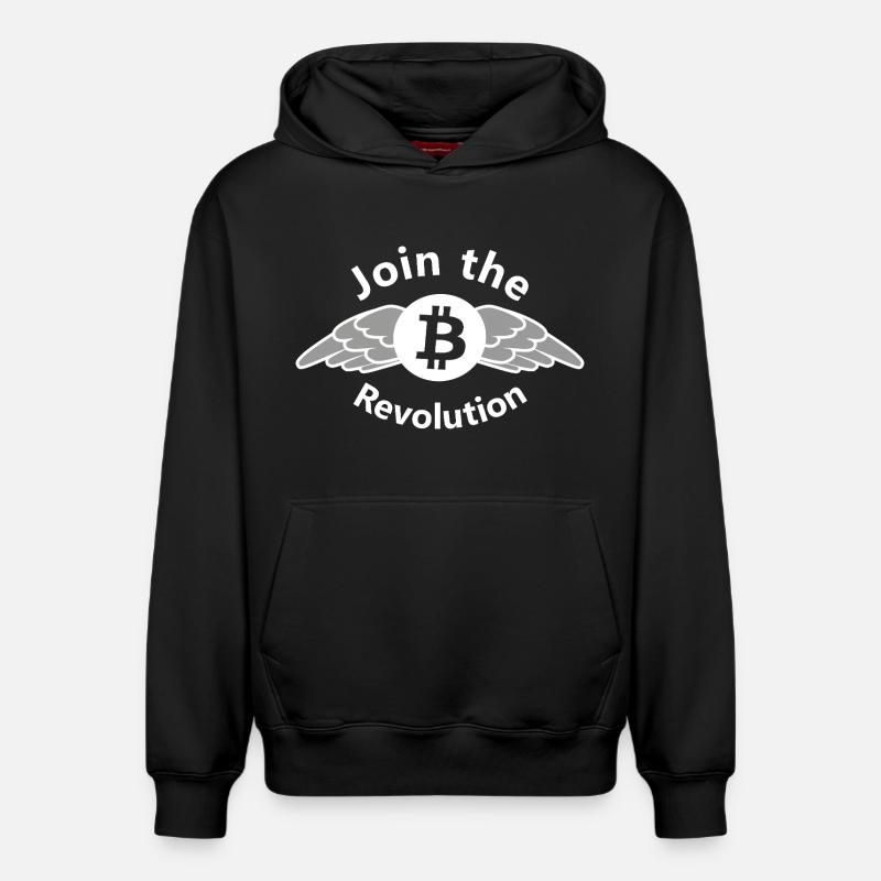 Révolution BitWings - Sweat à capuche unisexe décontracté en coton biologique – de SPREAD - noir