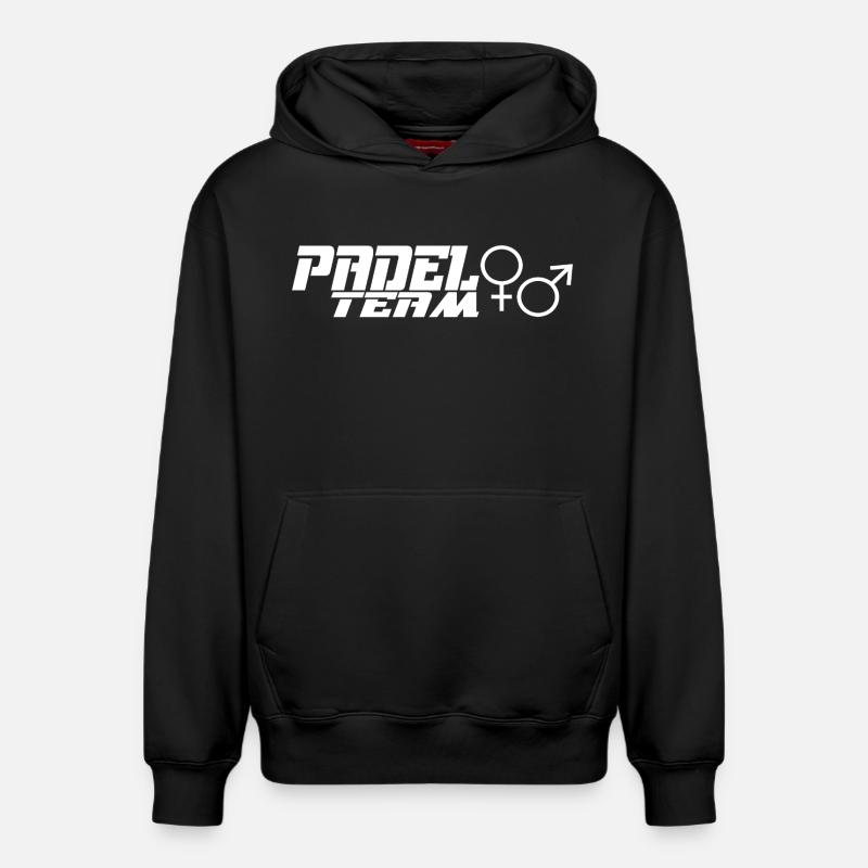 L’équipe de padel - Sweat à capuche unisexe décontracté en coton biologique – de SPREAD - noir