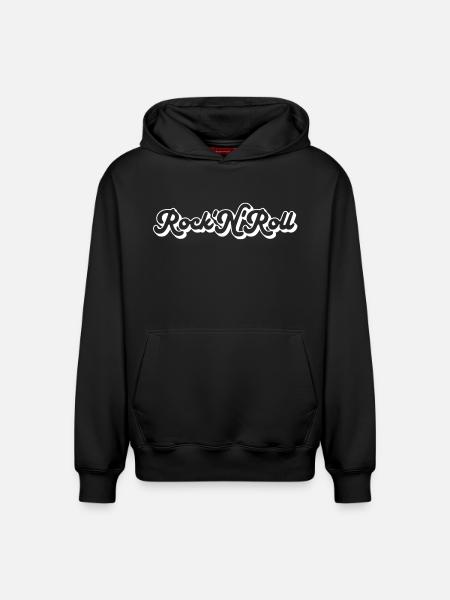 Rock 'N' Roll Script - Relaxed Unisex Organic Hoodie – by SPREAD - black