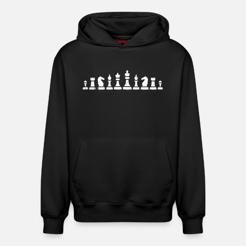 Pièces d’échecs - Sweat à capuche unisexe décontracté en coton biologique – de SPREAD - noir