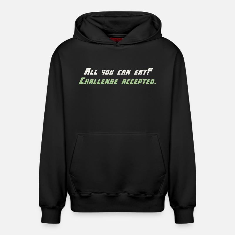 Challange Accepté - Sweat à capuche unisexe décontracté en coton biologique – de SPREAD - noir