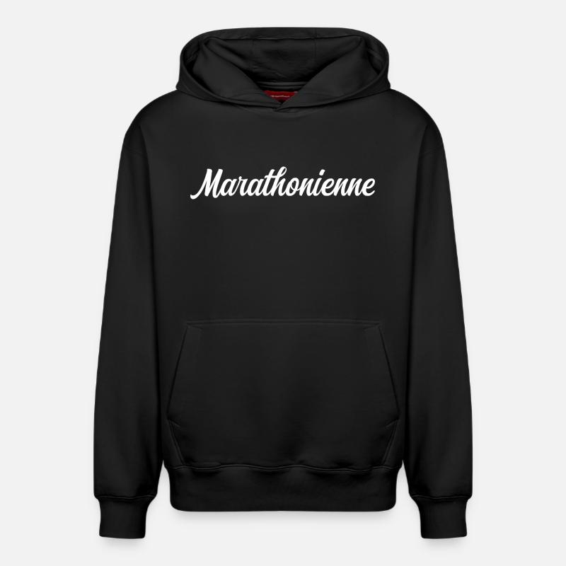 Marathonienne Course Endurance Athlétisme Champion - Sweat à capuche unisexe décontracté en coton biologique – de SPREAD - noir