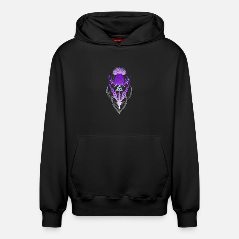 Chardon au Triquetra - Sweat à capuche unisexe décontracté en coton biologique – de SPREAD - noir