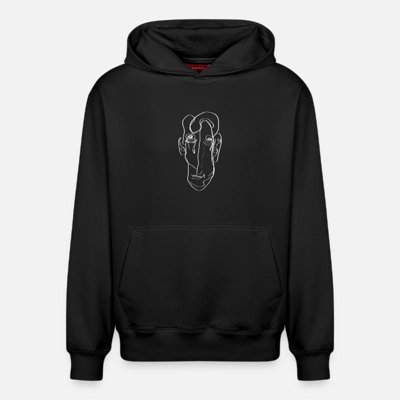 Face abstraite - Sweat à capuche unisexe décontracté en coton biologique – de SPREAD - noir