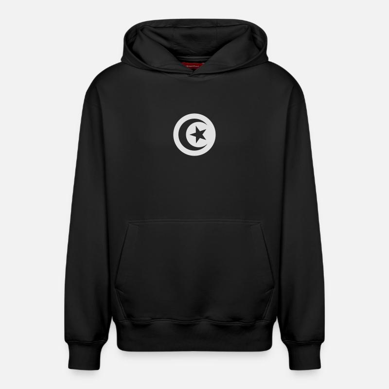 Drapeau tunisien - Sweat à capuche unisexe décontracté en coton biologique – de SPREAD - noir