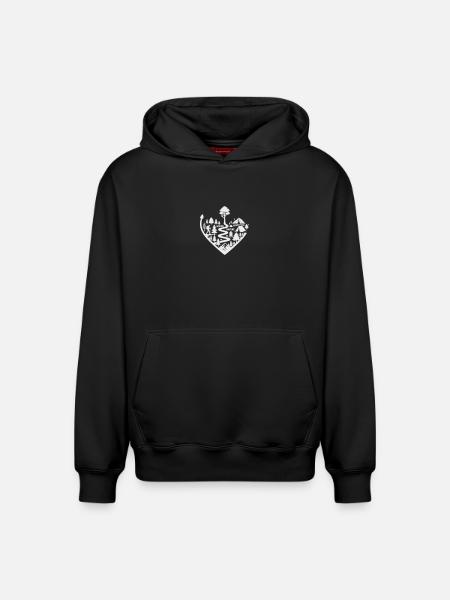 Wanderpfad Abenteuer Natur - Relaxed Unisex Organic Hoodie – von SPREAD - Schwarz