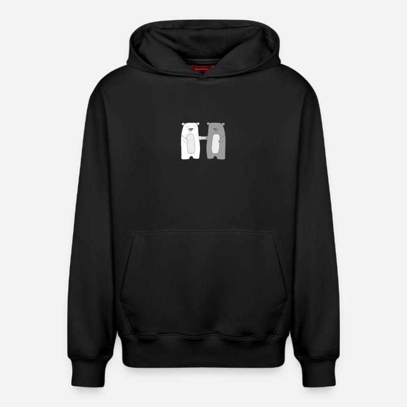 Ours - Sweat à capuche unisexe décontracté en coton biologique – de SPREAD - noir