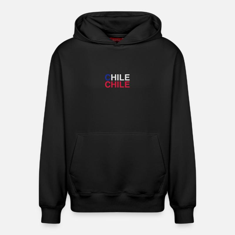 Drapeau du Chili - Sweat à capuche unisexe décontracté en coton biologique – de SPREAD - noir