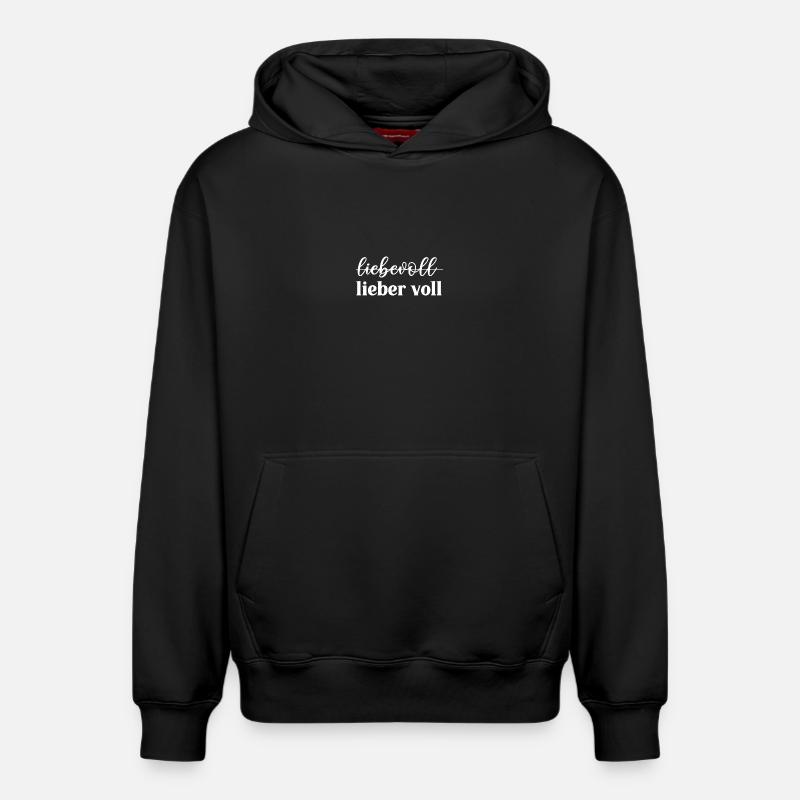 Liebevoll oder lieber voll? - Relaxed Unisex Organic Hoodie – von SPREAD - Schwarz