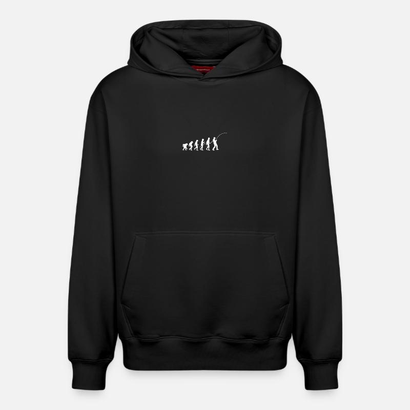 Evolution Angler Silhouette - Relaxed Unisex Organic Hoodie – von SPREAD - Schwarz
