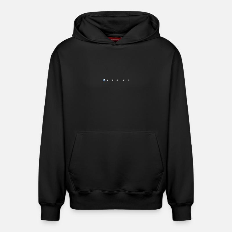 Drapeau Suomi - Sweat à capuche unisexe décontracté en coton biologique – de SPREAD - noir