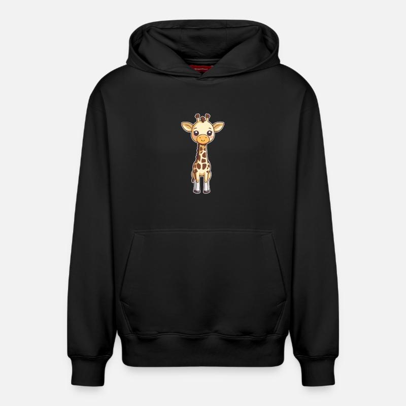 Girafe mignonne - Sweat à capuche unisexe décontracté en coton biologique – de SPREAD - noir