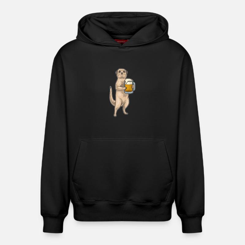 Erdmännchen Bier - Relaxed Unisex Organic Hoodie – von SPREAD - Schwarz