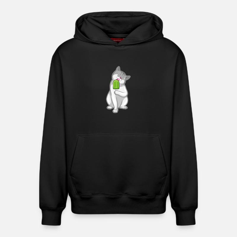 Popsicles pour chat - Sweat à capuche unisexe décontracté en coton biologique – de SPREAD - noir