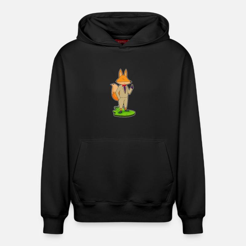 Fox Groom Ring Mariage - Sweat à capuche unisexe décontracté en coton biologique – de SPREAD - noir