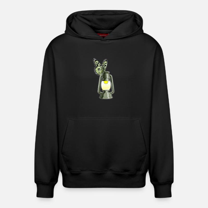 Lanterne Papillon - Sweat à capuche unisexe décontracté en coton biologique – de SPREAD - noir