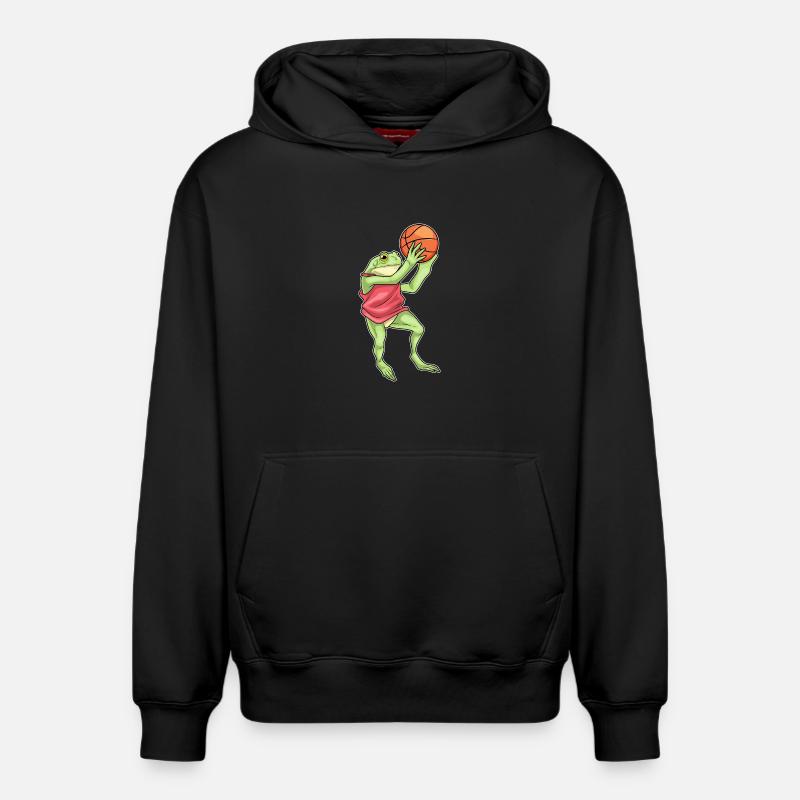 grenouille basketteur basketteur - Sweat à capuche unisexe décontracté en coton biologique – de SPREAD - noir