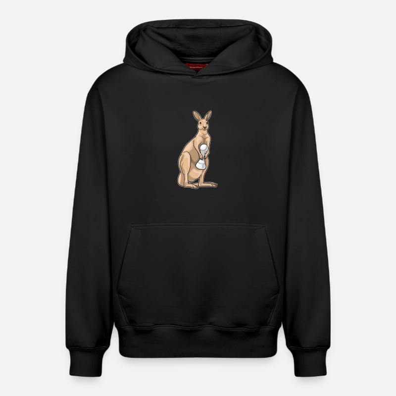 Känguru Schachfigur Bauer Schach - Relaxed Unisex Organic Hoodie – von SPREAD - Schwarz