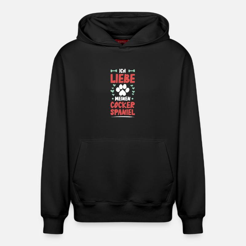 J’adore mon Cocker Spaniel - Sweat à capuche unisexe décontracté en coton biologique – de SPREAD - noir