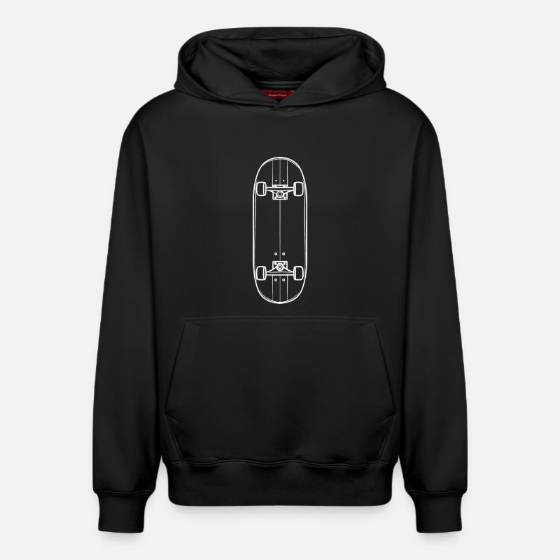 Dessin de skateboard - Sweat à capuche unisexe décontracté en coton biologique – de SPREAD - noir