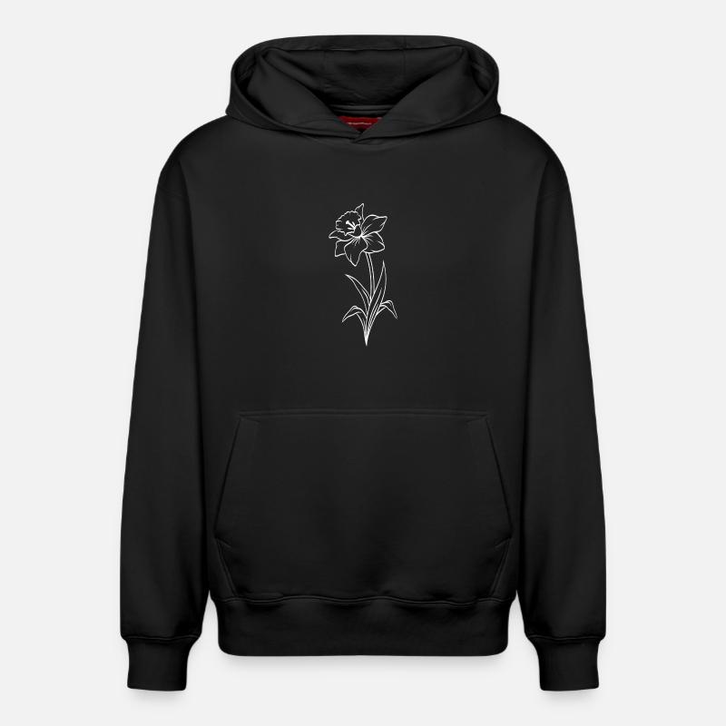 Narcisse - Sweat à capuche unisexe décontracté en coton biologique – de SPREAD - noir