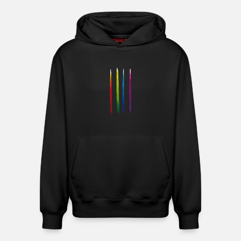 Bande de couleurs - Sweat à capuche unisexe décontracté en coton biologique – de SPREAD - noir