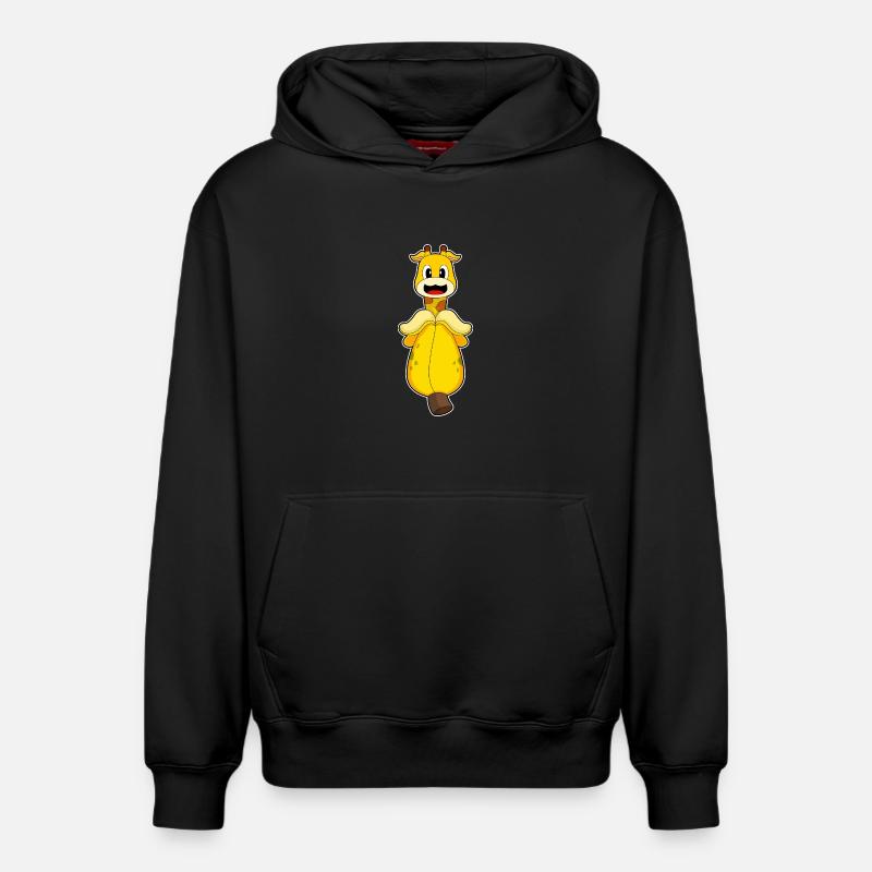Girafe Banane - Sweat à capuche unisexe décontracté en coton biologique – de SPREAD - noir