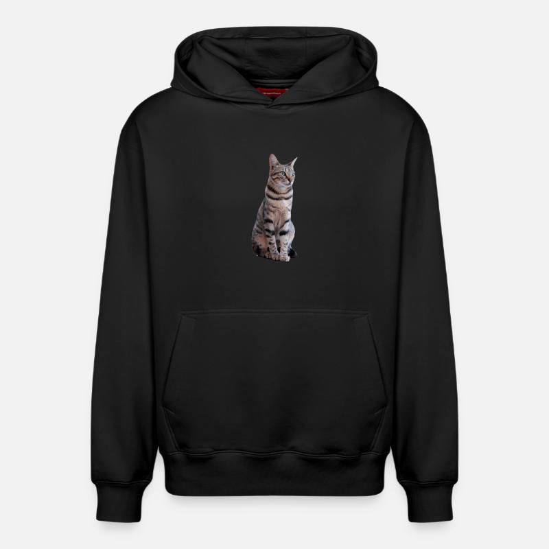 Chat - Sweat à capuche unisexe décontracté en coton biologique – de SPREAD - noir