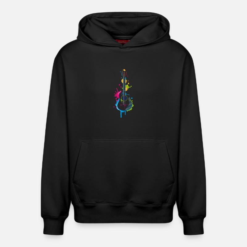 guitare Graffiti - Sweat à capuche unisexe décontracté en coton biologique – de SPREAD - noir