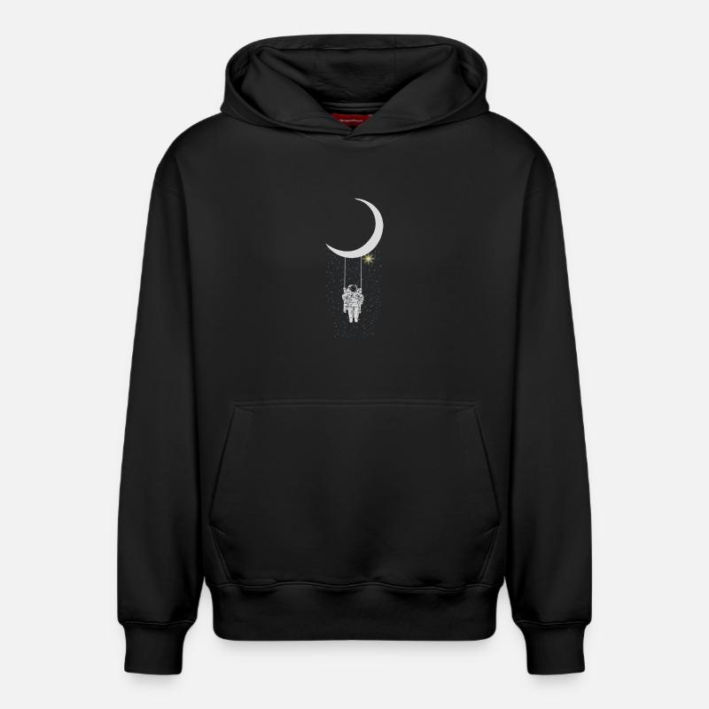 astronaute - Sweat à capuche unisexe décontracté en coton biologique – de SPREAD - noir