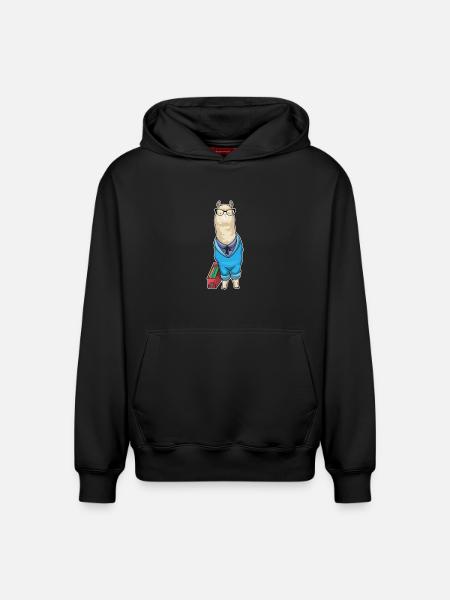 Alpaca Secretary Folder Office - Relaxed Unisex Organic Hoodie – by SPREAD - black