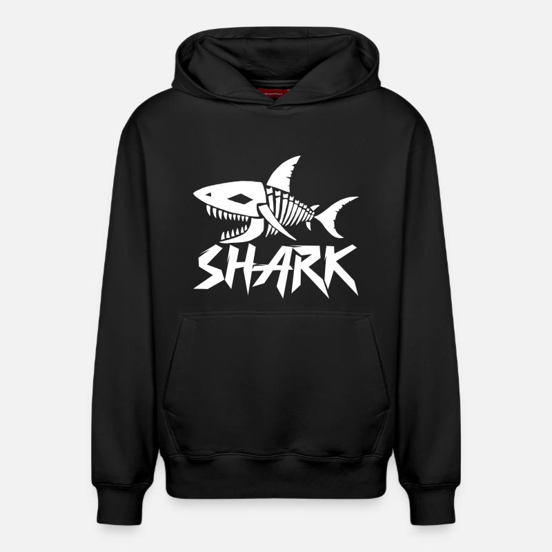 Squelette de requin - Sweat à capuche unisexe décontracté en coton biologique – de SPREAD - noir