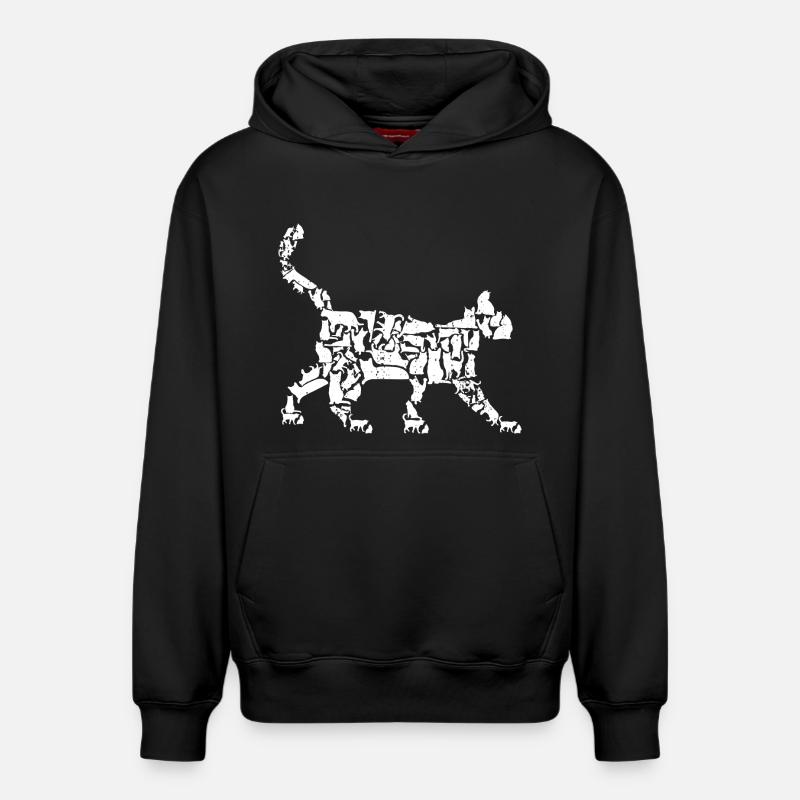 Dessin de chat - Sweat à capuche unisexe décontracté en coton biologique – de SPREAD - noir