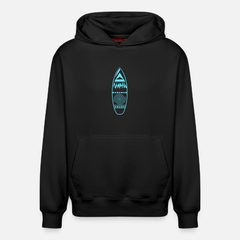 surfboard_design_1 - Sweat à capuche unisexe décontracté en coton biologique – de SPREAD - noir