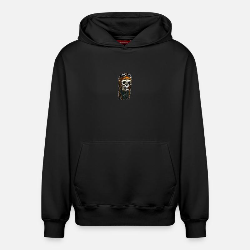 Skull avec casque - Sweat à capuche unisexe décontracté en coton biologique – de SPREAD - noir