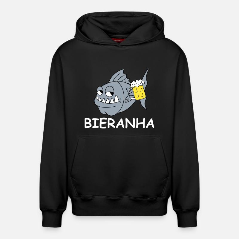 Bierpiranha Comic - Sweat à capuche unisexe décontracté en coton biologique – de SPREAD - noir