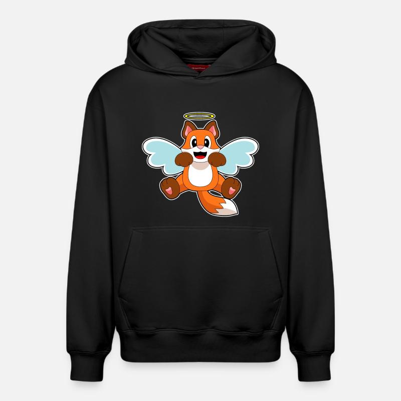Fox Angel - Sweat à capuche unisexe décontracté en coton biologique – de SPREAD - noir