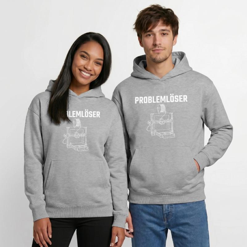 Problem Solver 3D Printer – Maker Statement Design Relaxed Unisex Organic Hoodie – by SPREAD