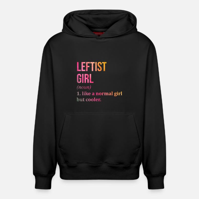 gauchiste - Sweat à capuche unisexe décontracté en coton biologique – de SPREAD - noir