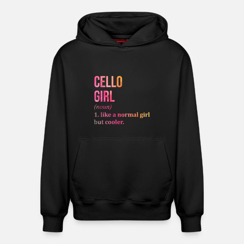 violoncelle - Sweat à capuche unisexe décontracté en coton biologique – de SPREAD - noir