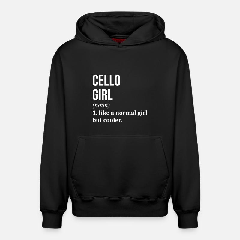 violoncelle - Sweat à capuche unisexe décontracté en coton biologique – de SPREAD - noir