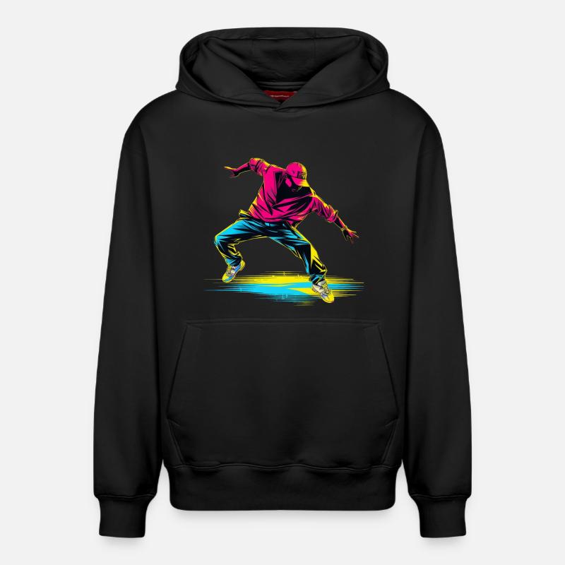 Breakdance Rétrowave - Sweat à capuche unisexe décontracté en coton biologique – de SPREAD - noir