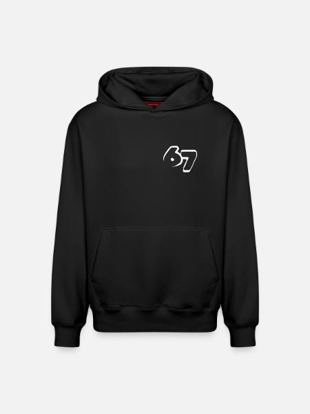 67 "six seven" drawn - Relaxed Unisex Organic Hoodie – von SPREAD - Schwarz