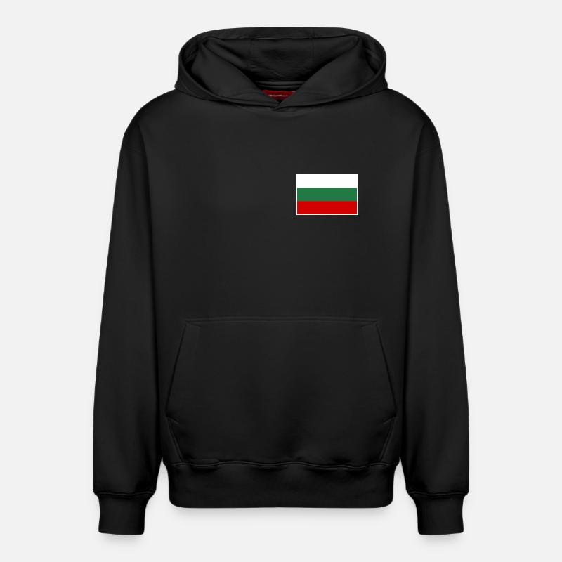 Drapeau de la Bulgarie - Sweat à capuche unisexe décontracté en coton biologique – de SPREAD - noir