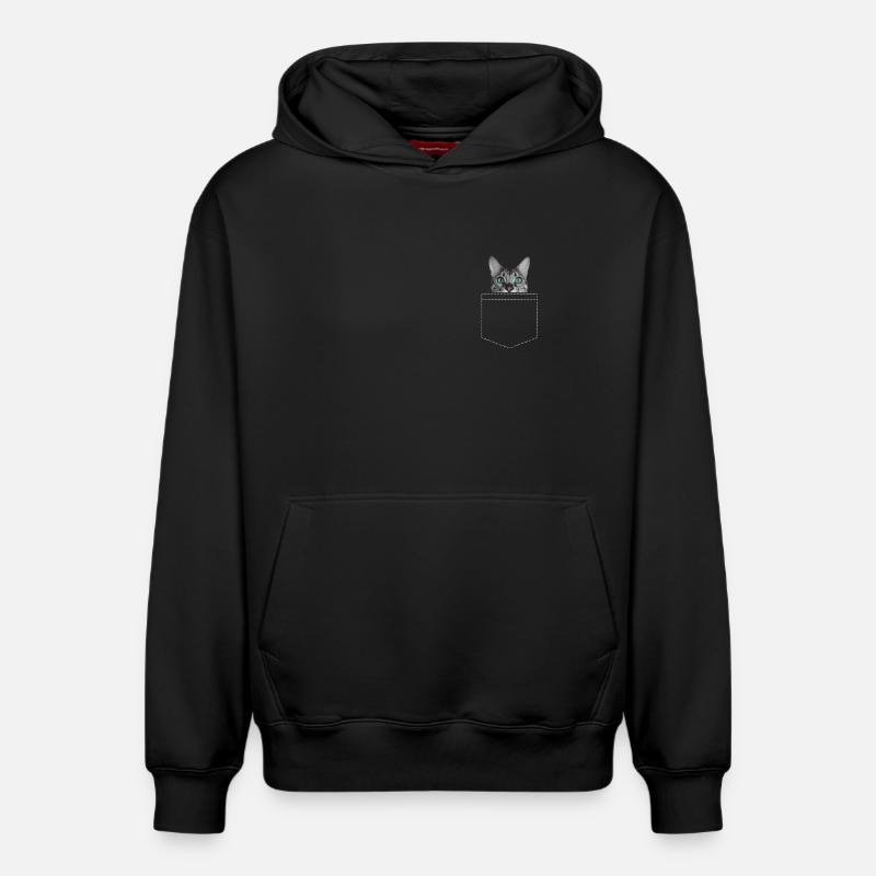 Chat Chats - Sweat à capuche unisexe décontracté en coton biologique – de SPREAD - noir