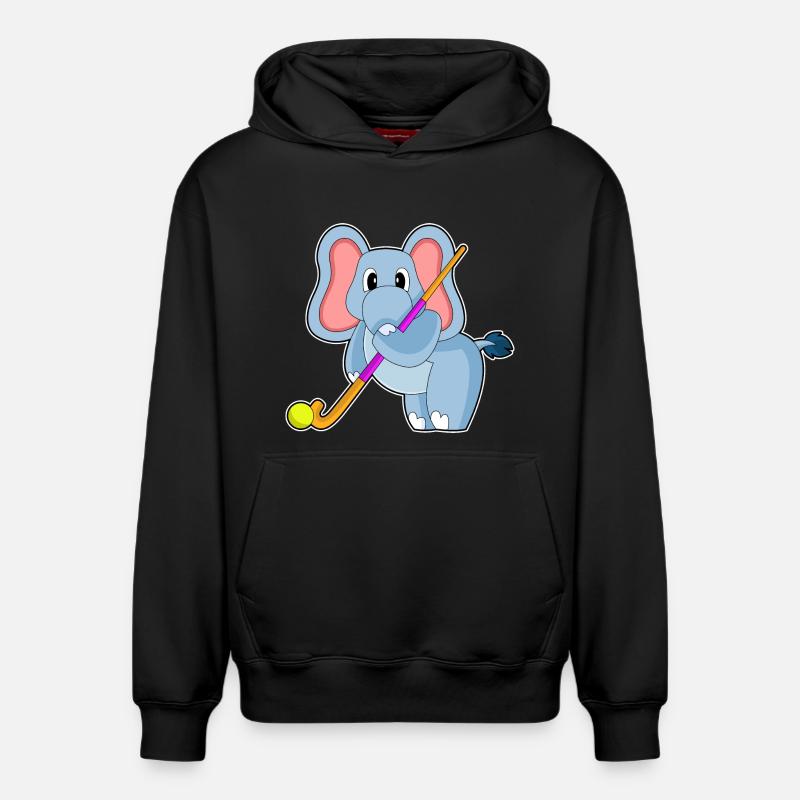 Bâton de hockey Elephant - Sweat à capuche unisexe décontracté en coton biologique – de SPREAD - noir